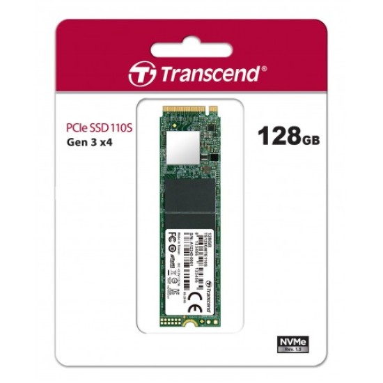 128GB M.2 2280 (M-Key) PCIe Gen3x4 SSD Drive Transcend 110S 